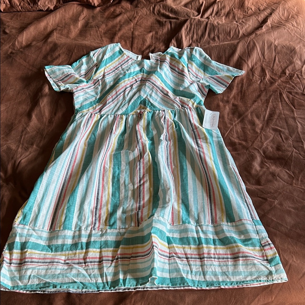 Ces Femme Multicolor Striped Midi Dress